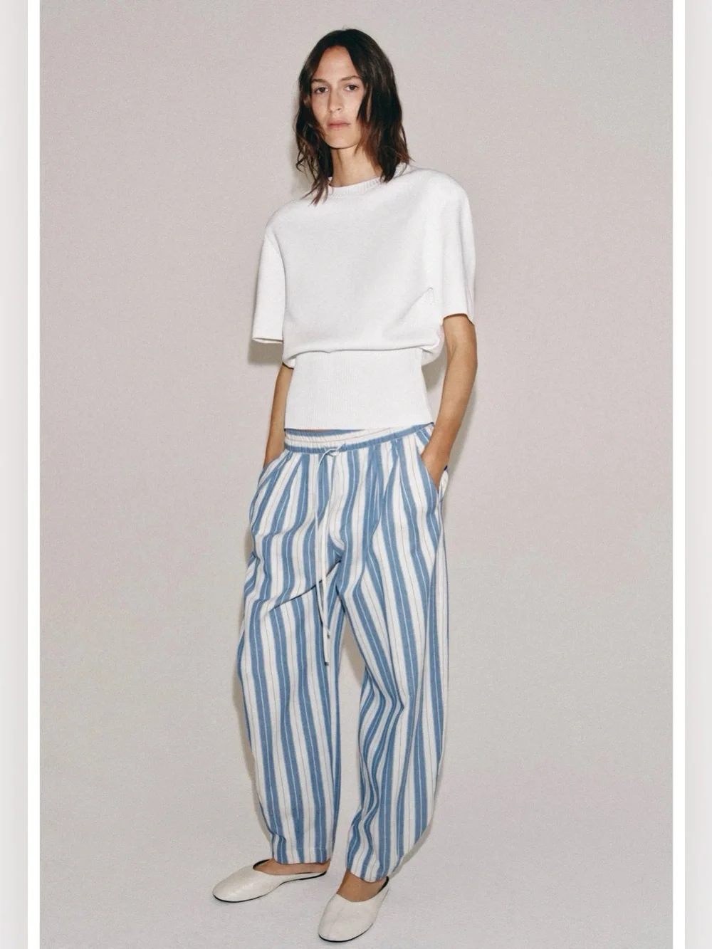 NWT Zara ZW Collection Striped Pajama Pants